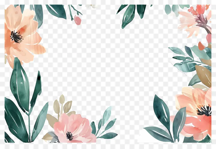 Fond Floral，Bordure Florale PNG