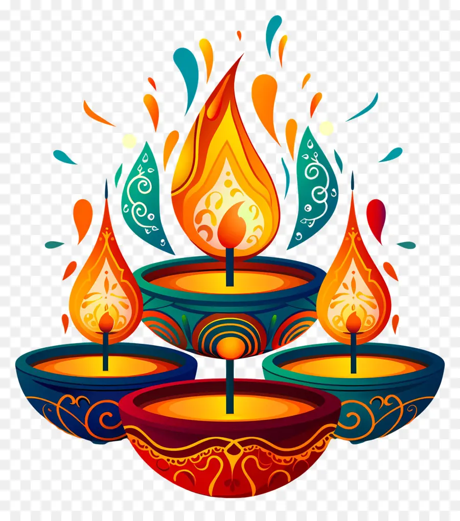 Bougie De Diwali，Des Diyas Dynamiques PNG