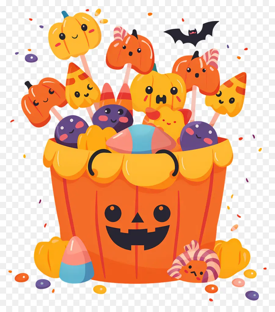 Panier D'halloween，Seau De Citrouille PNG