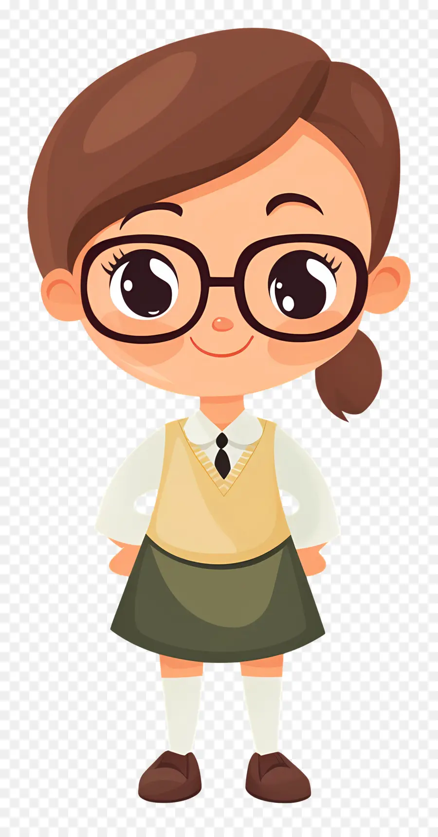 Professeur，Fille De Dessin Animé Avec Des Lunettes PNG