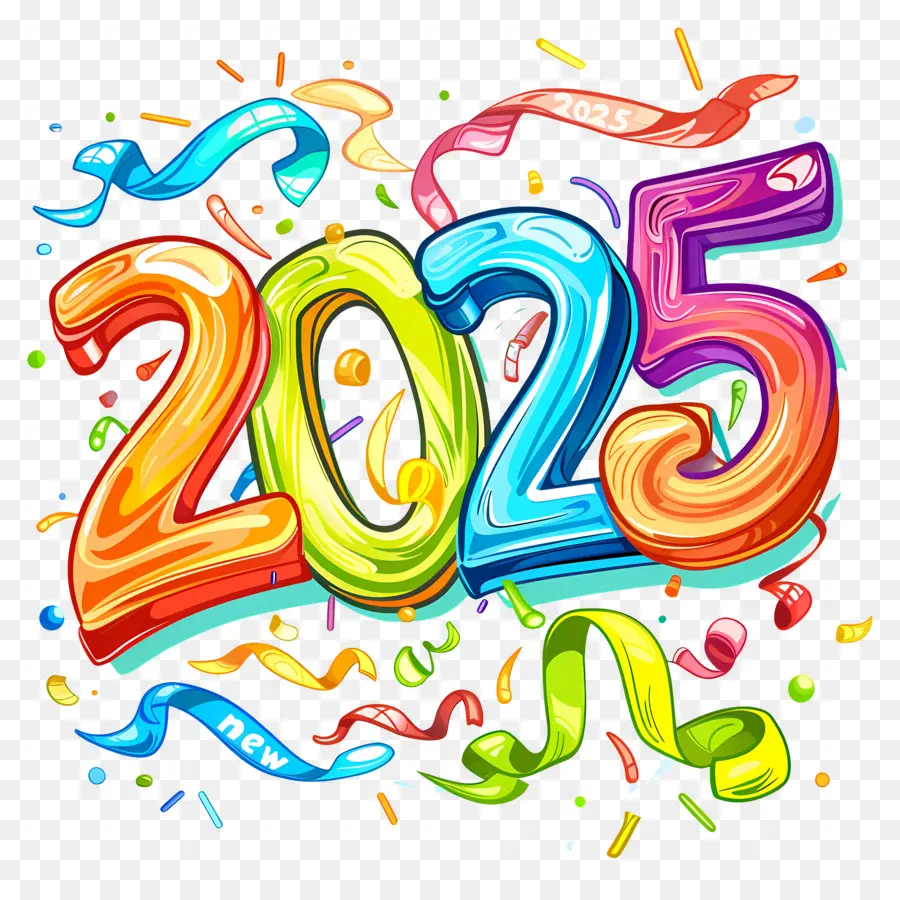 2025 Année，2025 Nouveau Coloré PNG