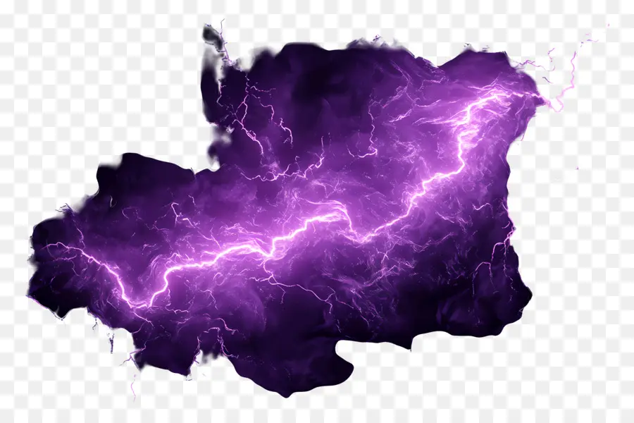 Éclair Violet，Nuage D'éclair Violet PNG