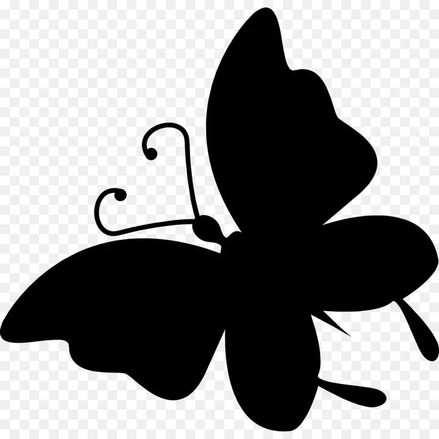 Silhouette De Papillon，Ombre PNG