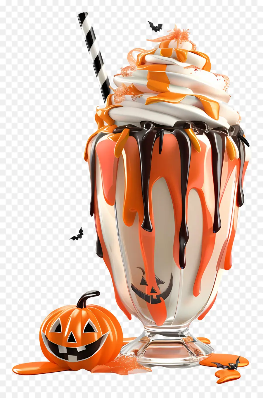 Milk Shake D'halloween，Citrouille PNG