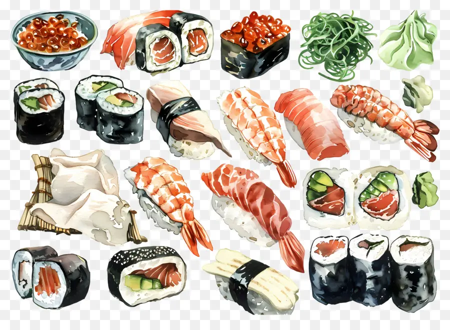 Sushis Aquarelle，Sushis PNG