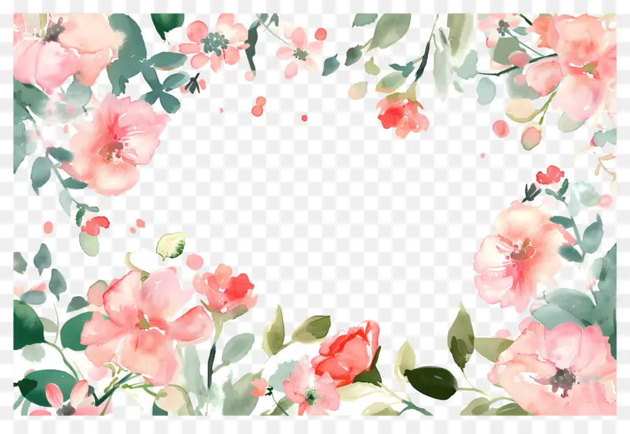 Fond Floral，Bordure Florale PNG