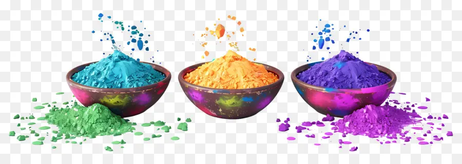 Fond De Holi，Poudres Colorées PNG