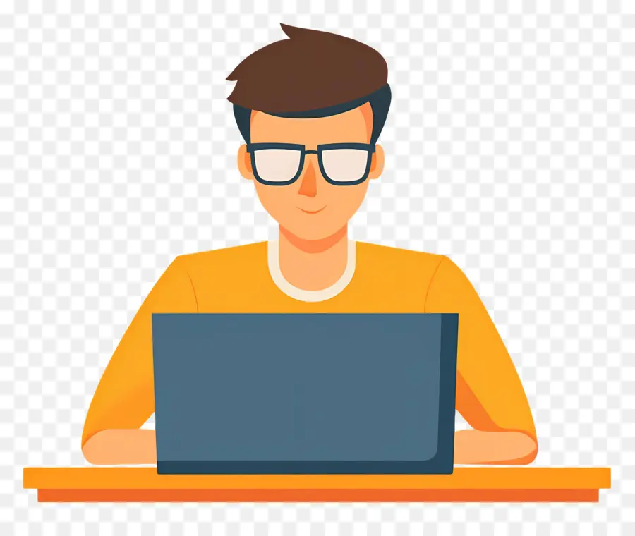 Étudiant En Informatique，Personne Avec Ordinateur Portable PNG