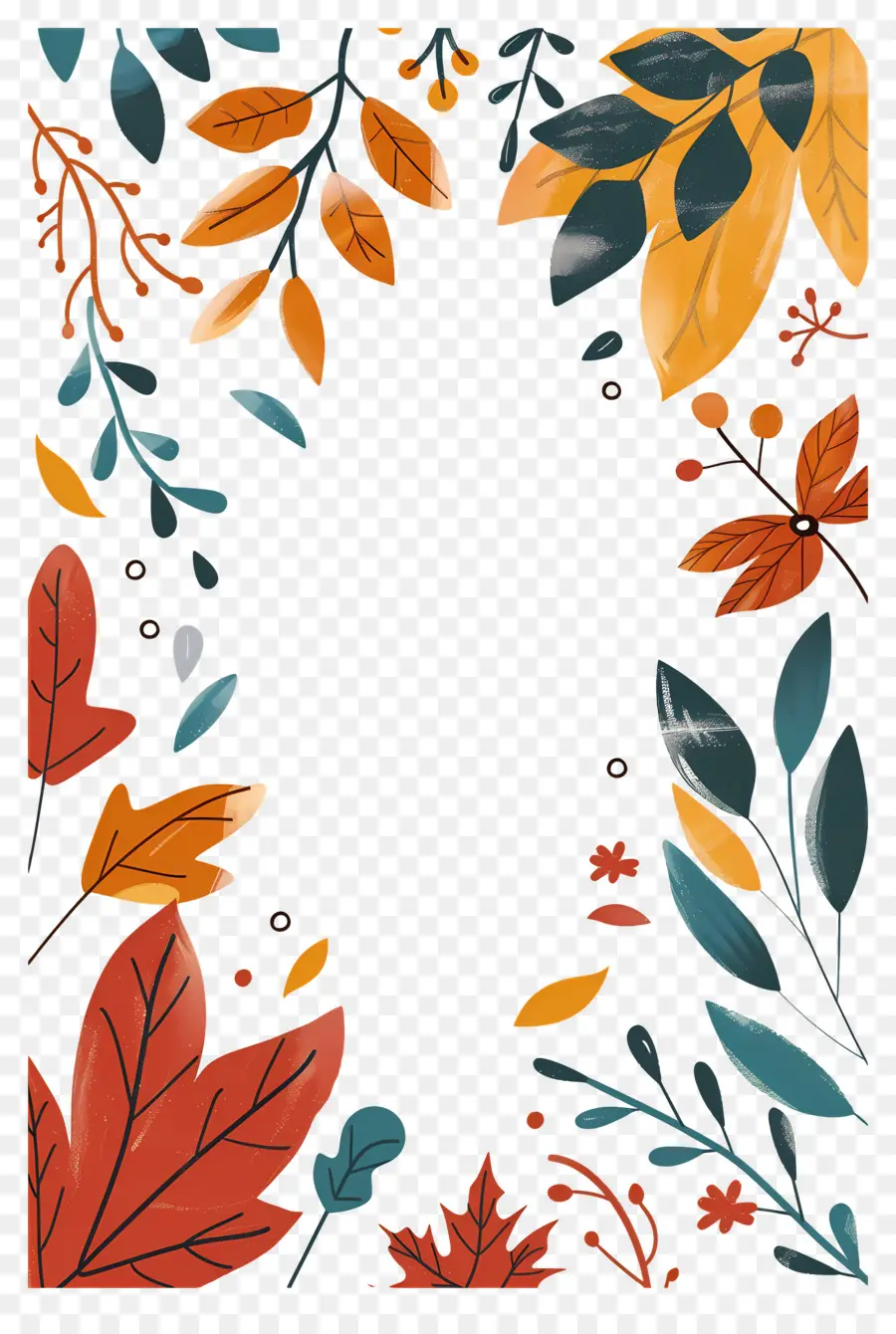 Fond D'automne，Feuilles D'automne Florales PNG