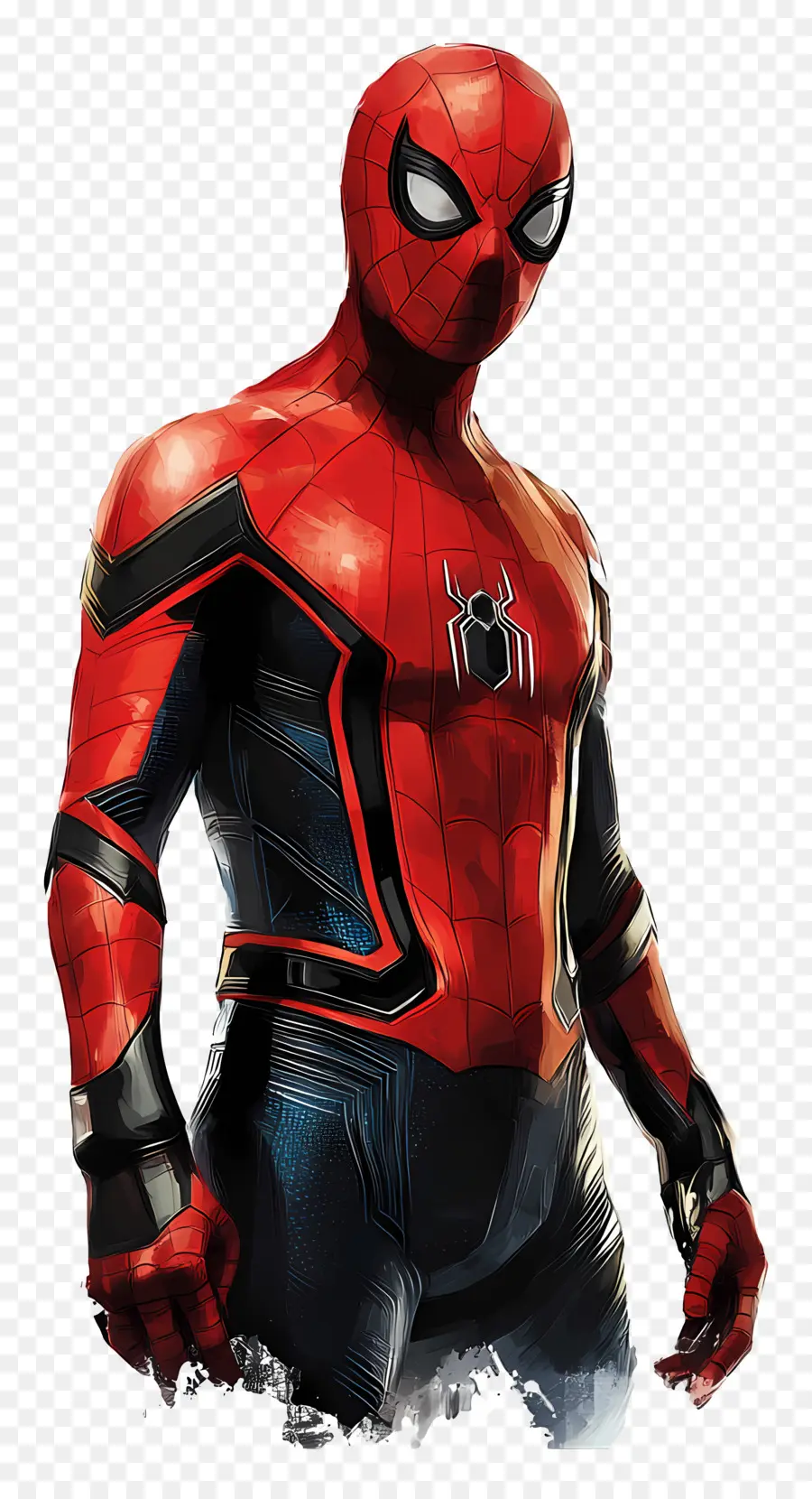 Spiderman Debout，Spider Man En Costume Rouge Et Bleu PNG