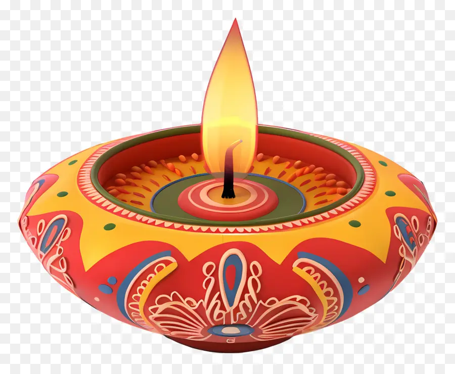 Bougie De Diwali，Bougie Florale PNG