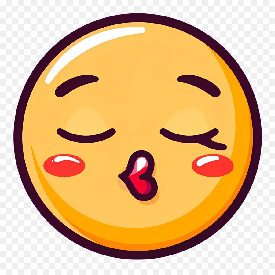 Bisou Smiley，Embrasser Emoji PNG