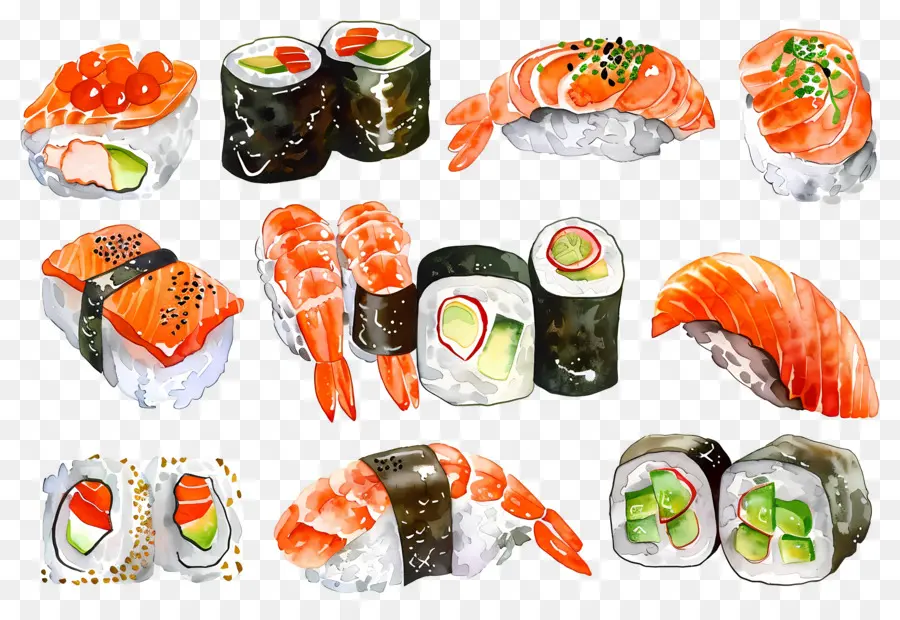 Sushis Aquarelle，Sushis PNG