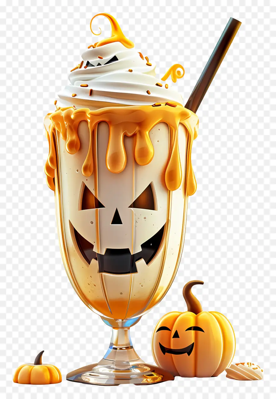 Milk Shake D'halloween，Milk Shake à La Citrouille PNG