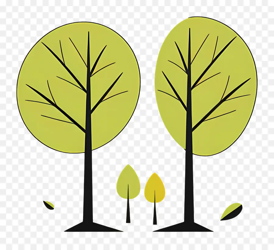 Arbre Minimaliste，Arbres Verts PNG