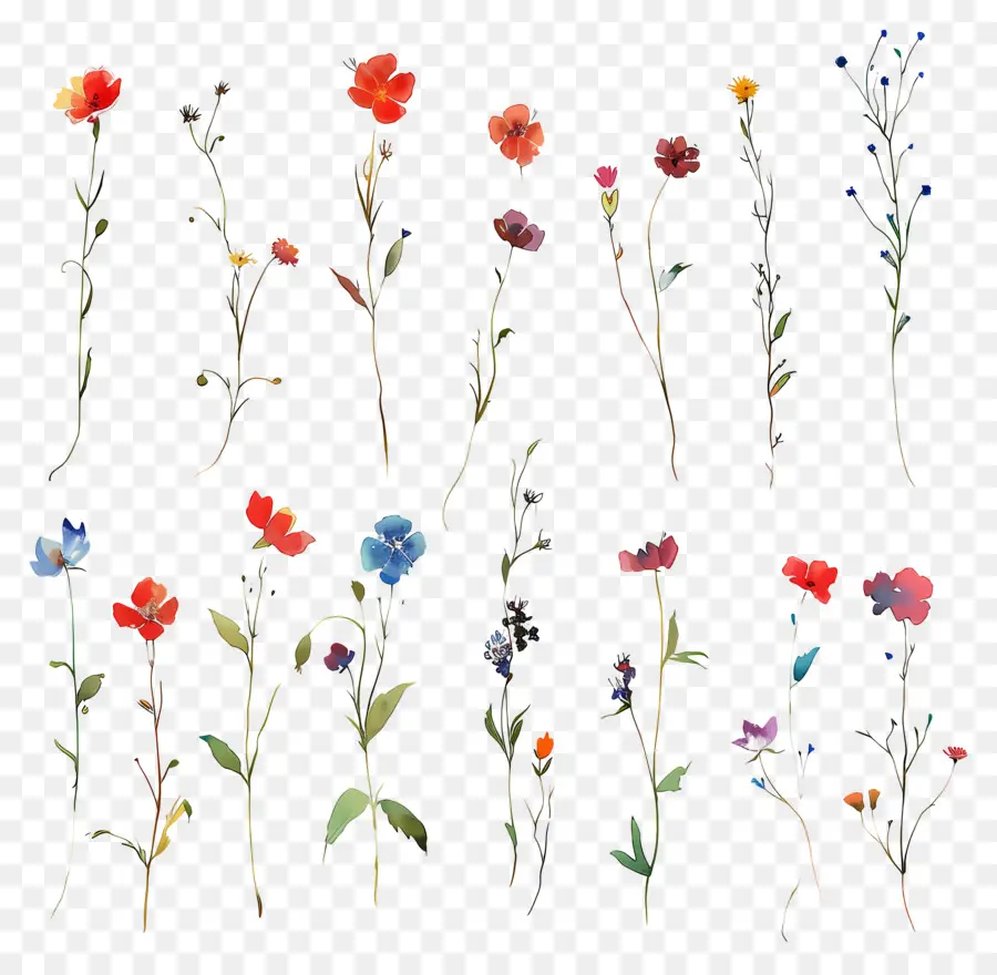 Fond De Fleurs，Fleurs Aquarelles PNG