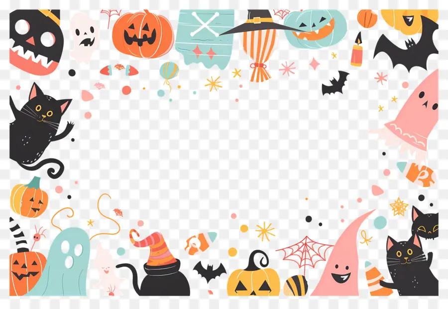 Fond D'halloween，Cadre D'halloween PNG