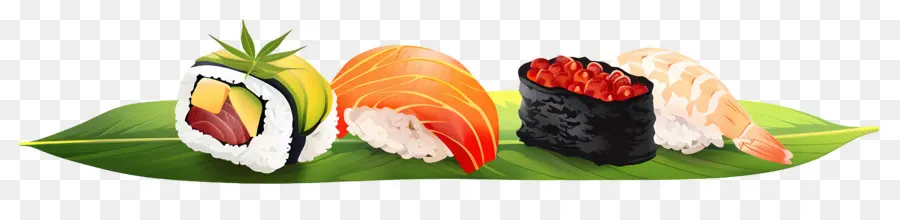 Sushi Sur Feuille，Sushis PNG