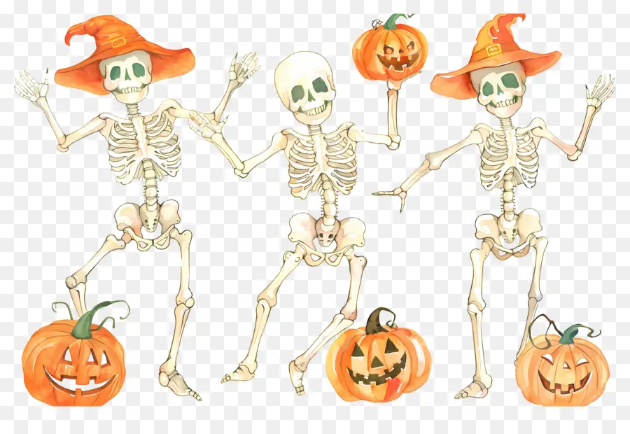 Squelettes D'halloween，Squelettes Dansants PNG