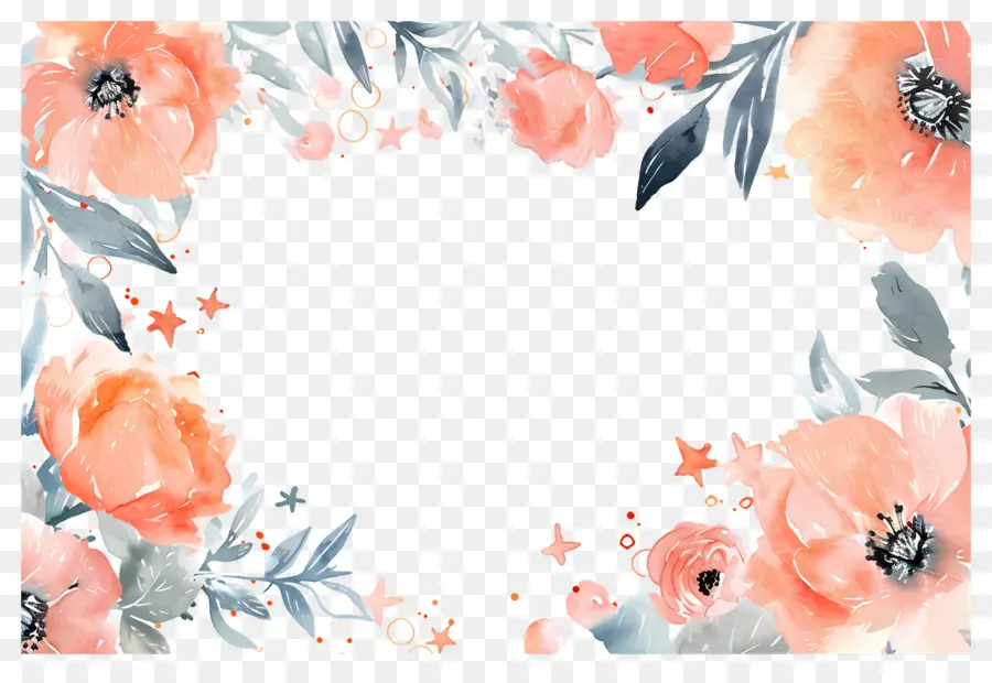 Fond Floral，Bordure Florale PNG