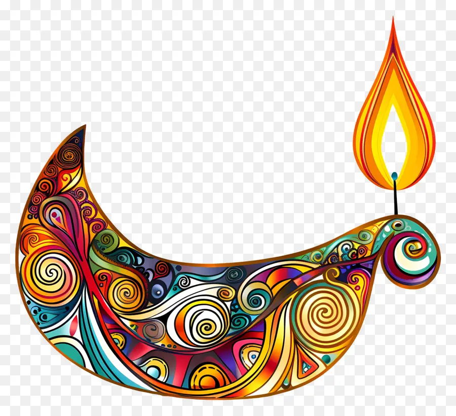 Diwali Diya，Diya En Spirale PNG