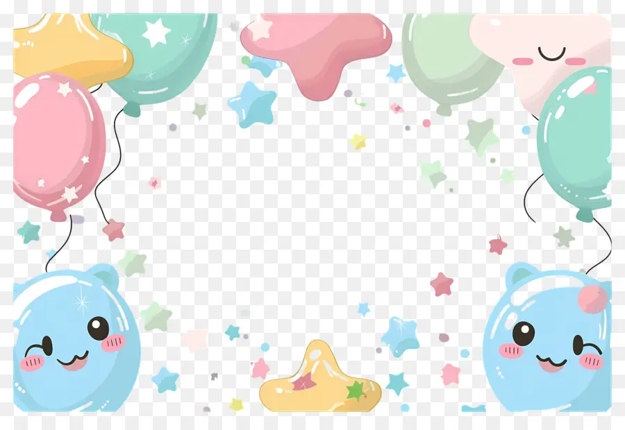 Fond D'anniversaire，Cadre De Ballon Animal PNG