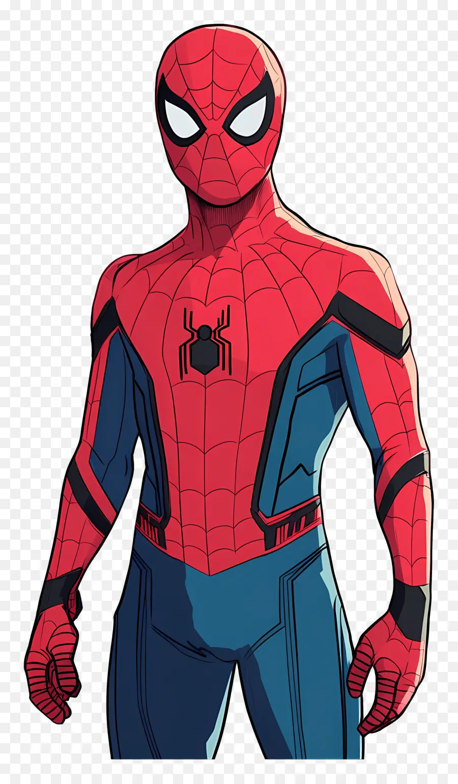 Spiderman Debout，Spider Man En Costume Rouge Et Bleu PNG