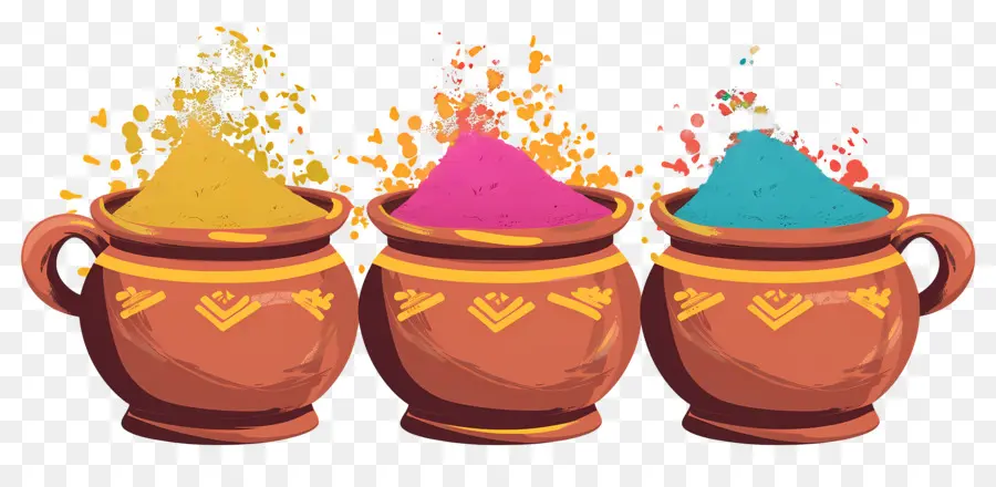 Fond De Holi，Poudres Colorées PNG