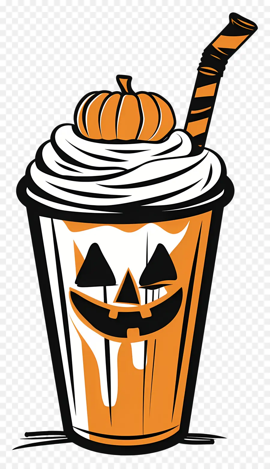 Milk Shake D'halloween，Boisson Sur Le Thème De La Citrouille PNG