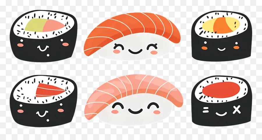 Sushis Mignons，Sushis Kawaii PNG