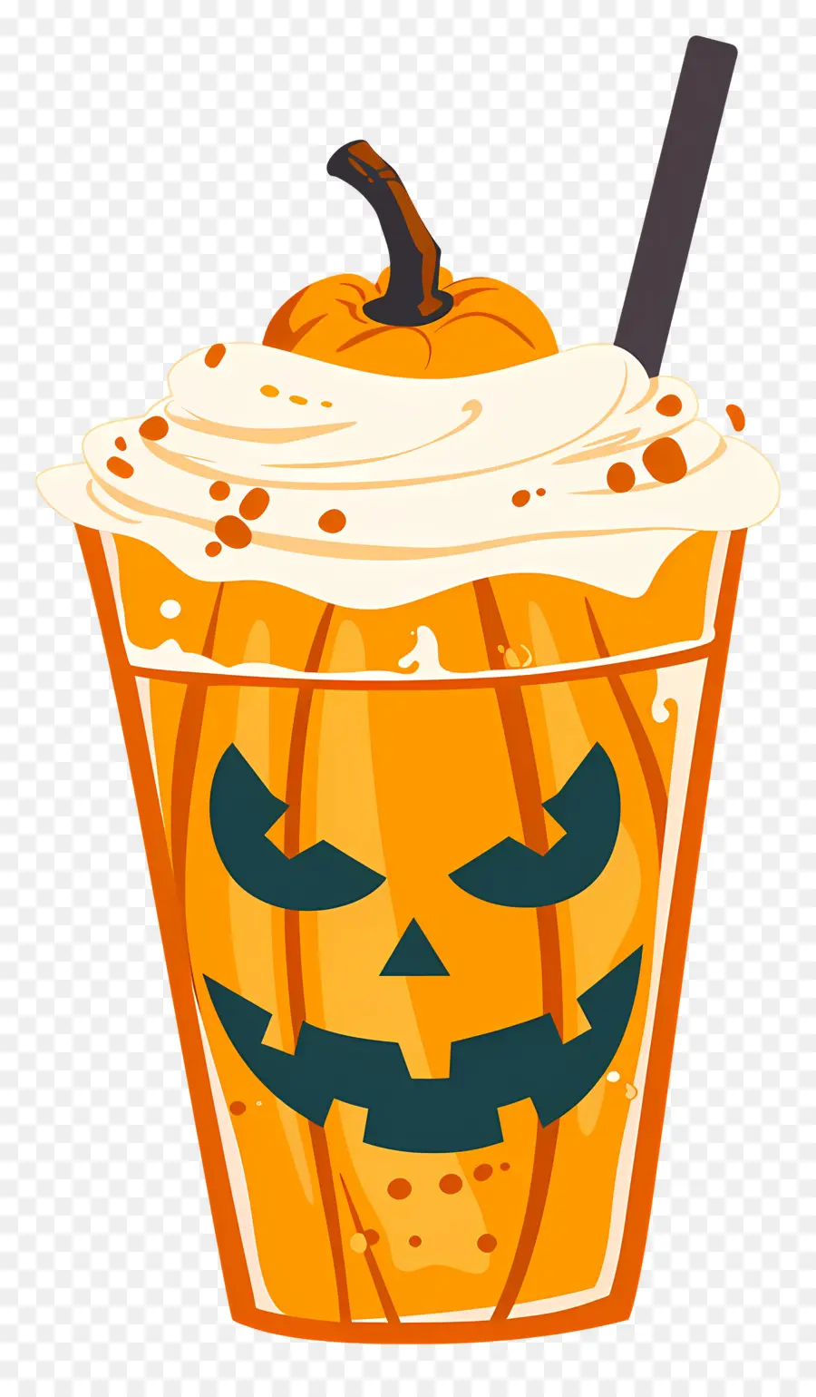 Milk Shake D'halloween，Boisson Sur Le Thème De La Citrouille PNG