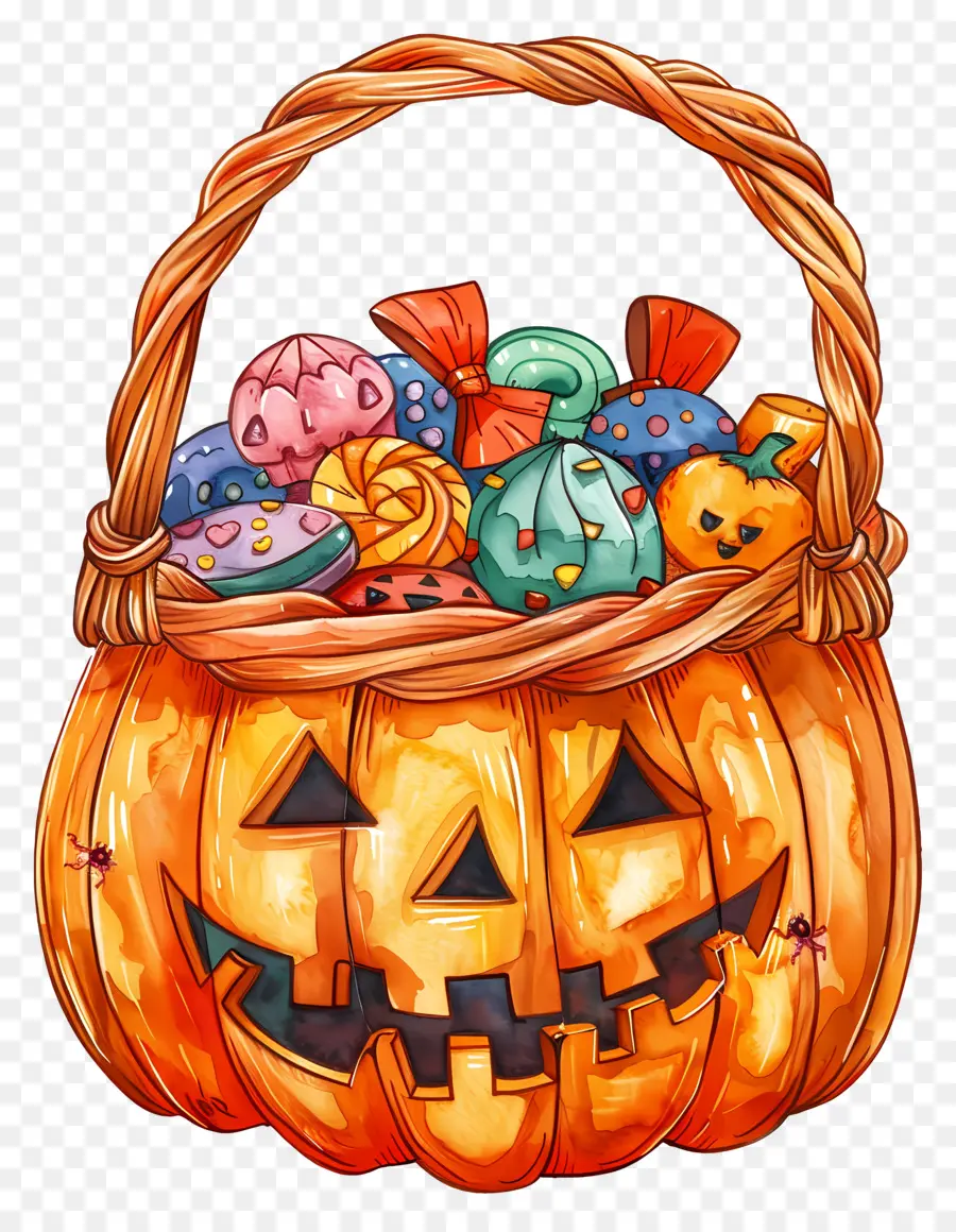 Panier D'halloween，Panier De Citrouille PNG