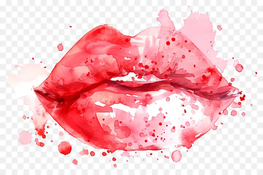 Marque De Baiser，Lèvres Aquarelle PNG