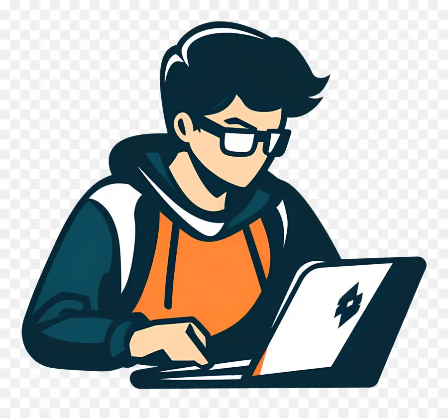 Étudiant En Informatique，Personne Avec Ordinateur Portable PNG