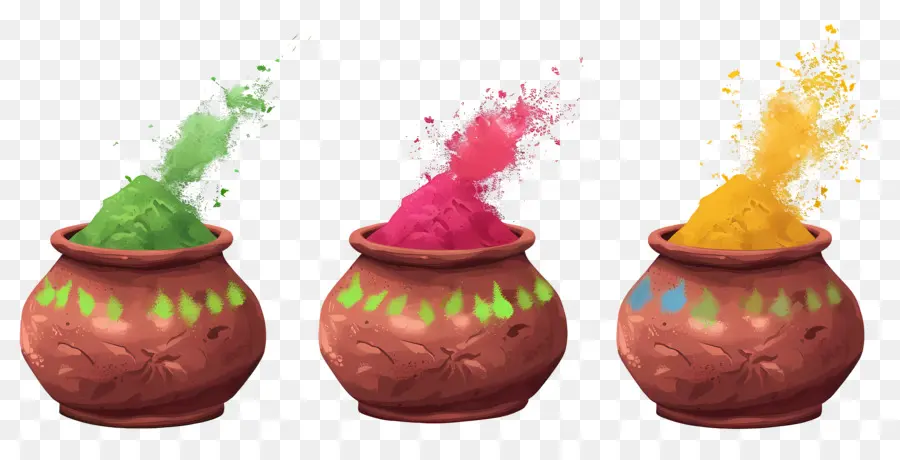 Fond De Holi，Poudres Colorées PNG