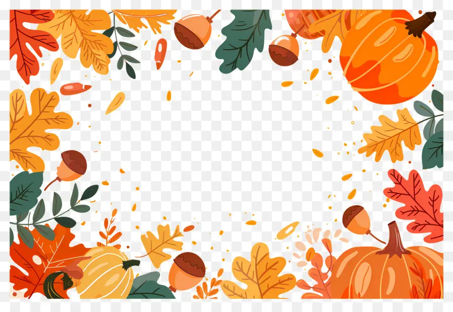 Fond D'automne，Citrouille Et Lanterne PNG