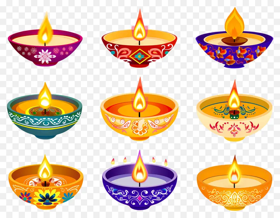 Bougie De Diwali，Diya Pastel PNG