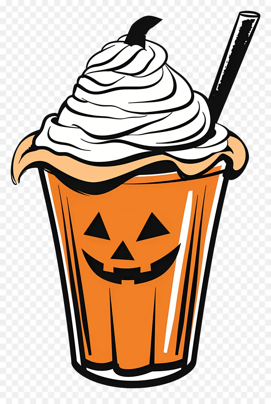 Milk Shake D'halloween，Boisson Sur Le Thème De La Citrouille PNG