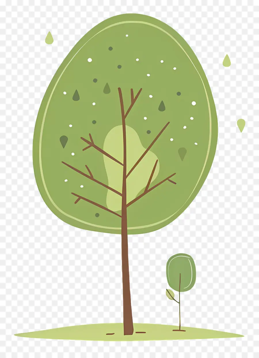 Arbre Minimaliste，Arbre Vert PNG