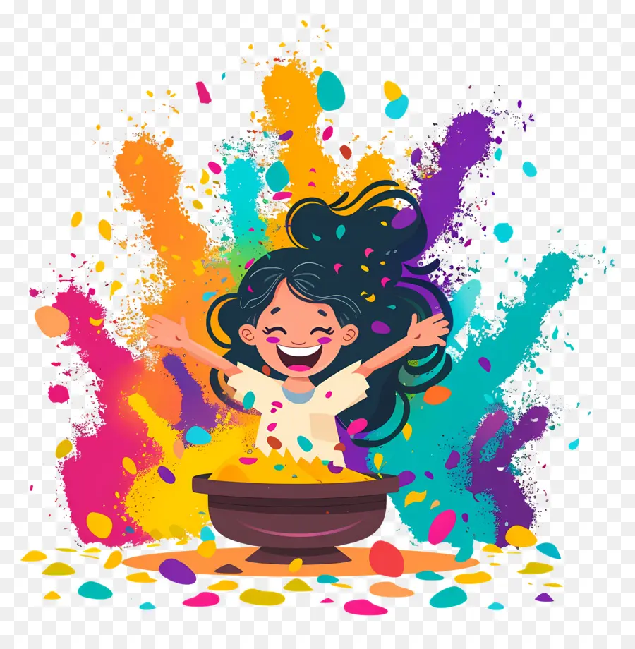 Fond De Holi，Enfant Heureux PNG