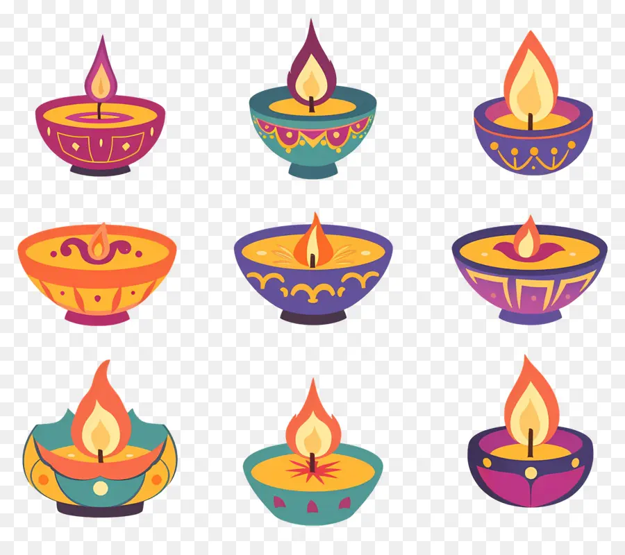 Bougie De Diwali，Diya Pastel PNG