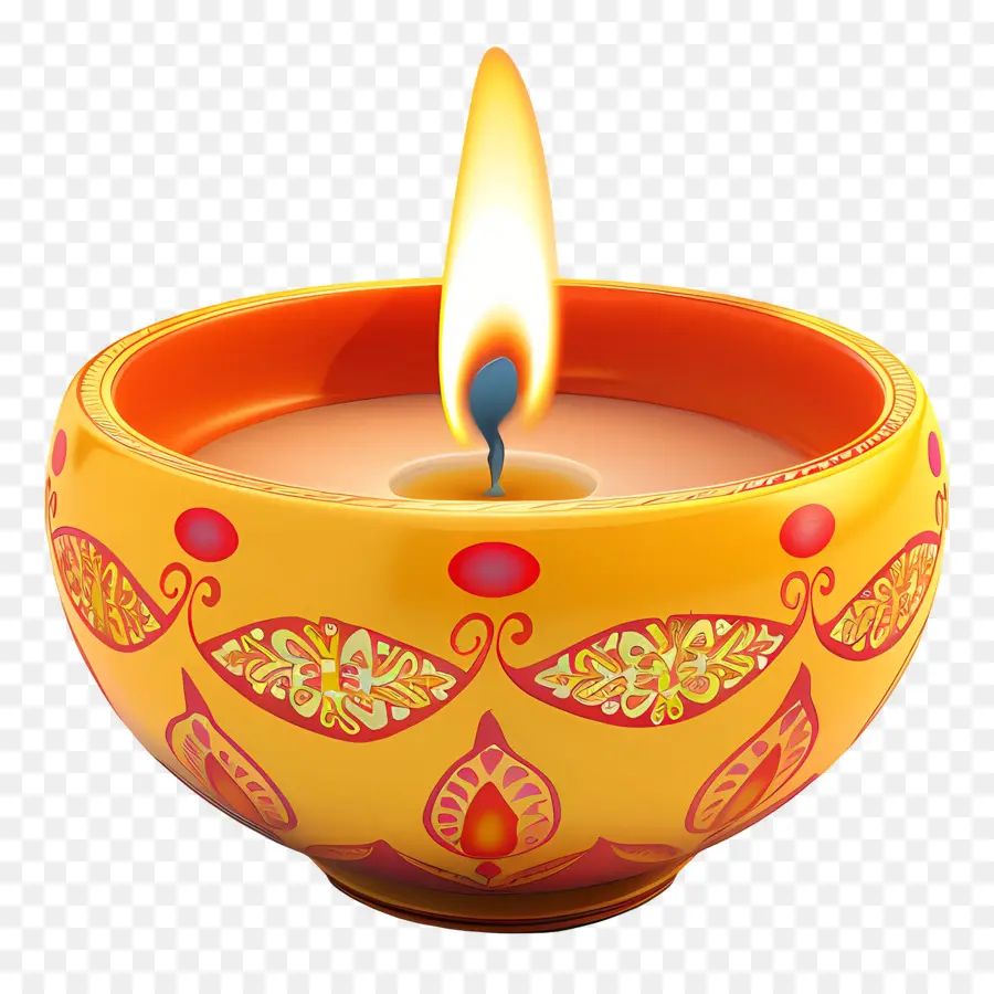 Bougie De Diwali，Bougie Florale PNG