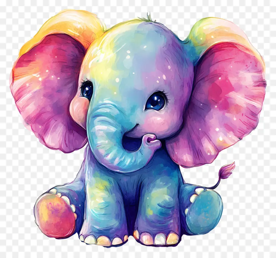 Bébé éléphant，Éléphant Coloré PNG