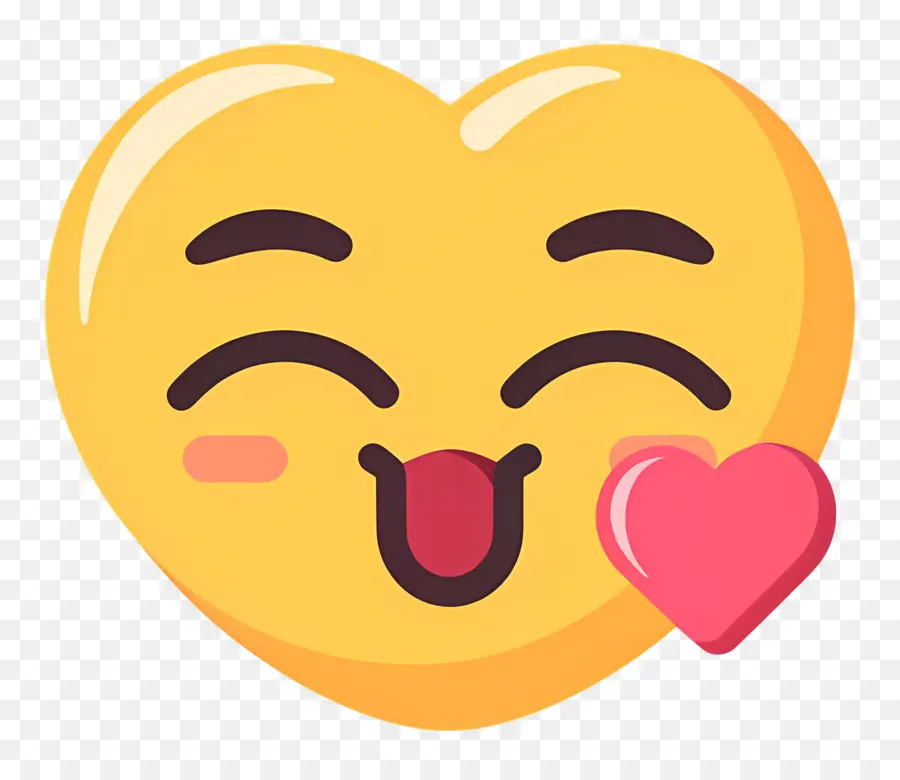 Bisou Smiley，Emoji Rougissant PNG