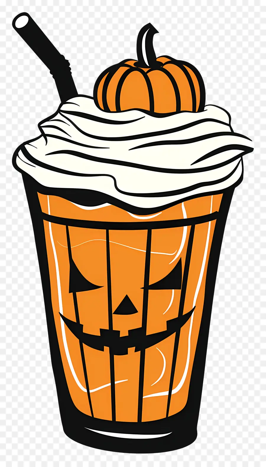 Milk Shake D'halloween，Boisson Sur Le Thème De La Citrouille PNG