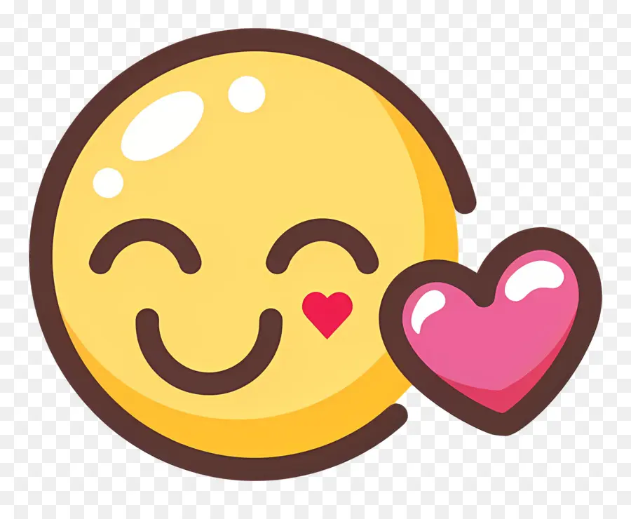 Bisou Smiley，Emoji Rougissant PNG