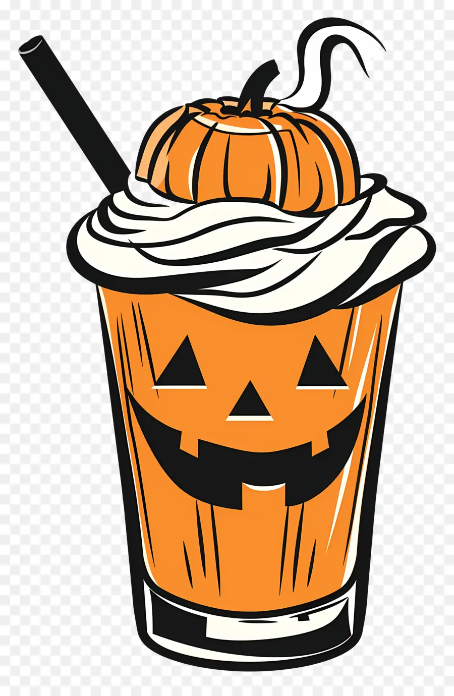 Milk Shake D'halloween，Boisson Sur Le Thème De La Citrouille PNG