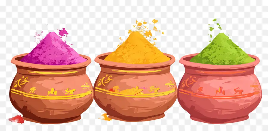 Fond De Holi，Poudres Colorées PNG