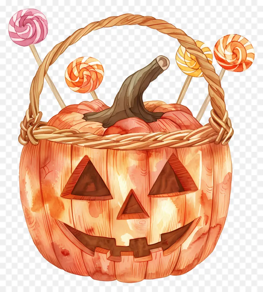 Panier D'halloween，Panier De Citrouille PNG