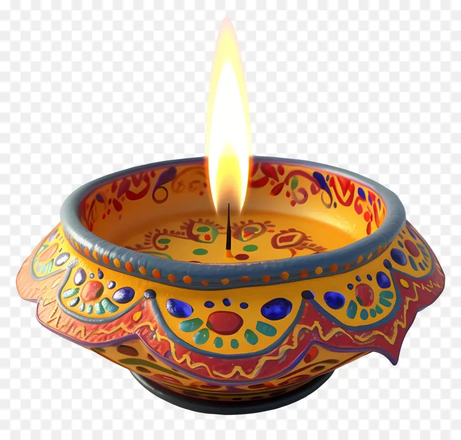 Bougie De Diwali，Bougie Florale PNG